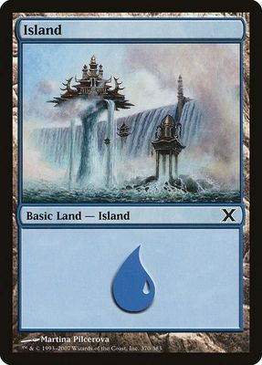 Carta MTG-Isola (V.3)-Decima Edizione-N.370-ITA-EX-Common