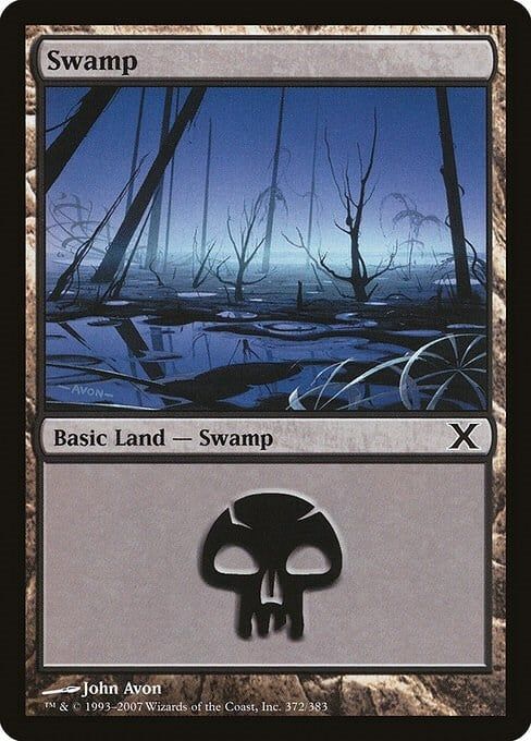 Carta MTG-Palude (V.1)-Decima Edizione-N.372-ITA-LP-Common