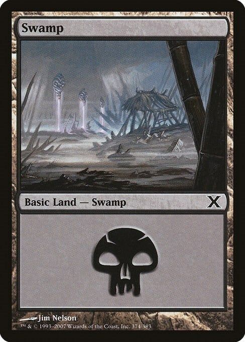 Carta MTG-Palude (V.3)-Decima Edizione-N.374-ITA-EX-Common
