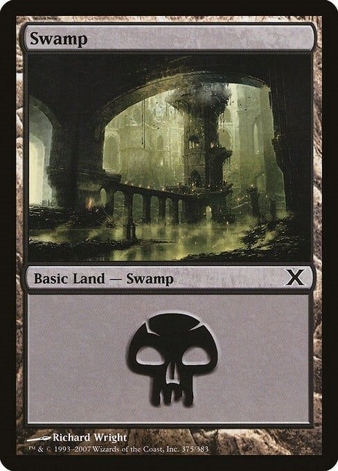 Carta MTG-Palude (V.4)-Decima Edizione-N.375-ITA-Poor-Common