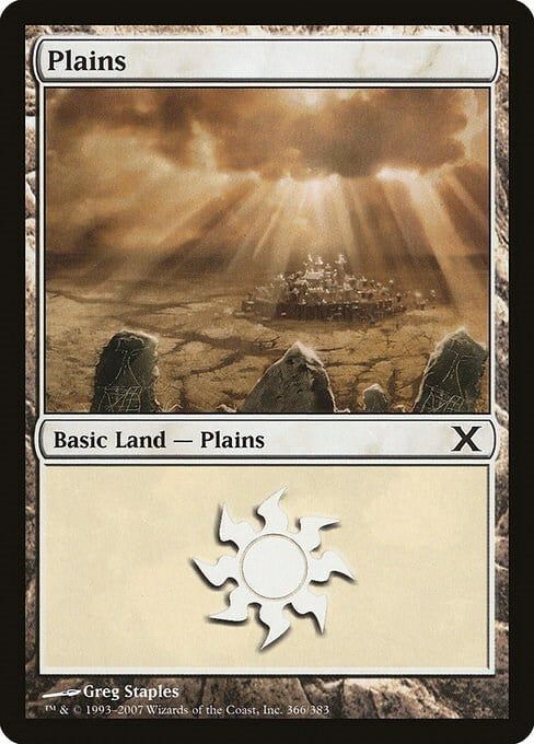 Carta MTG-Pianura (V.3)-Decima Edizione-N.366-ITA-EX-Common