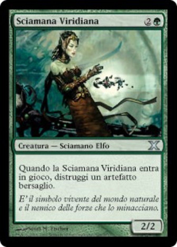 Carta MTG-Sciamana Viridiana-Decima Edizione-N.308-ITA-EX-Uncommon
