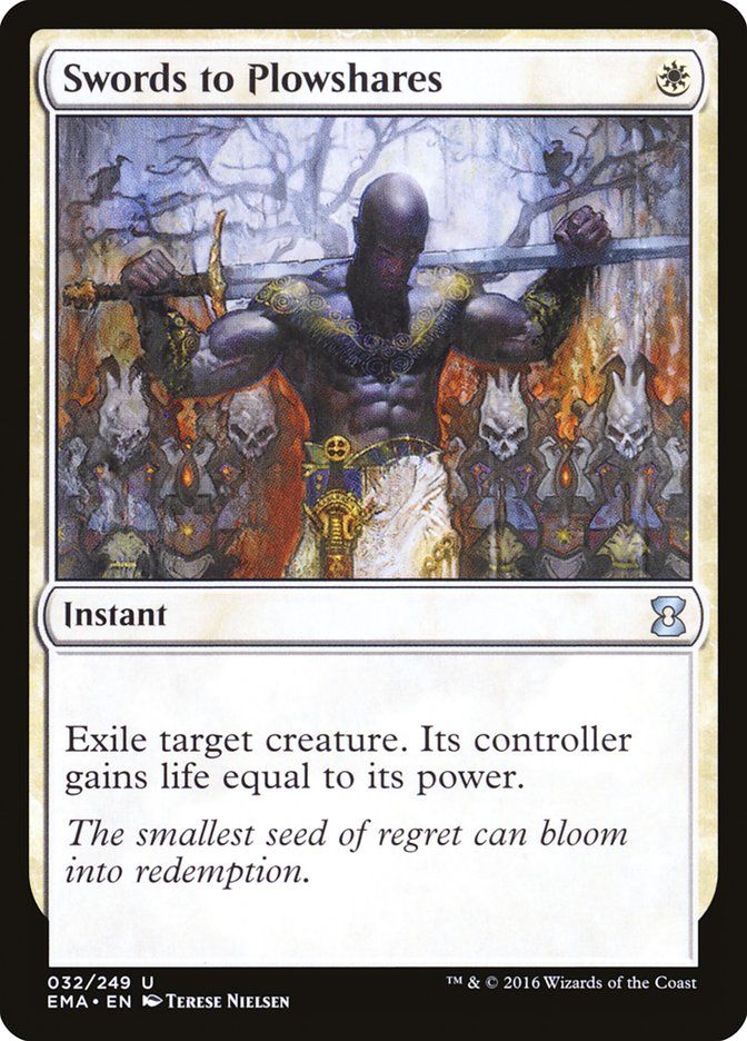 Carta MTG-Swords to Plowshares-Eternal Masters-N.032-EN-NM-Uncommon Foil