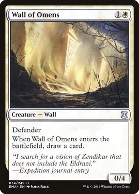 Carta MTG-Wall of Omens-Eternal Masters-N.034-EN-NM-Uncommon Foil