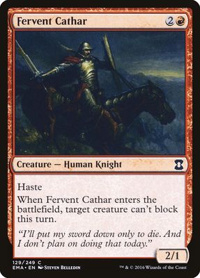 Carta MTG-Fervent Cathar-Eternal Masters-N.129-EN-NM-Common