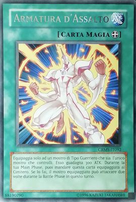 Carta YUGIOH-Armatura d'Assalto-CRMS-IT092-ITA-Good-Rare 1Ed Carta YUGIOH-Armatura d'Assalto-CRMS-IT092-ITA-Good-Rare 1Ed