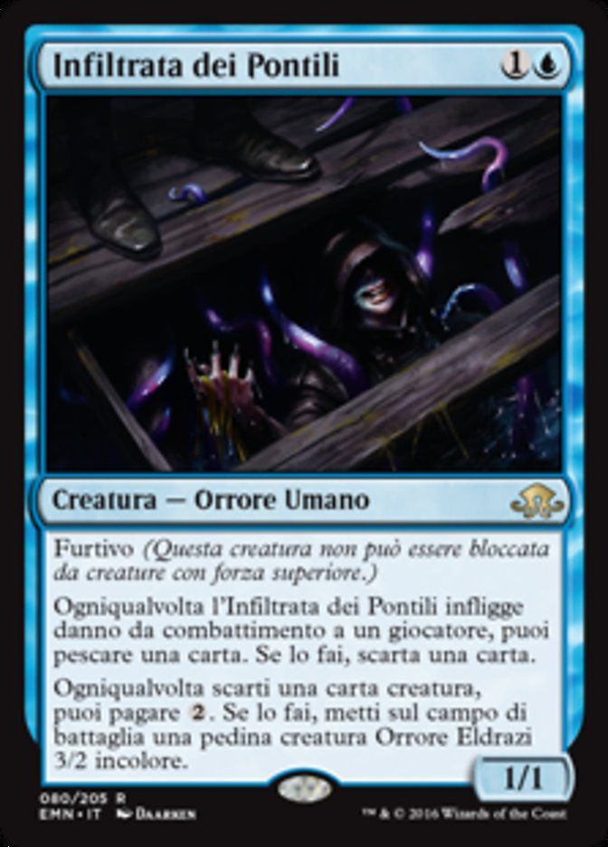 Carta MTG-Infiltrata dei Pontili-Luna Spettrale-N.080-ITA-NM-Rare