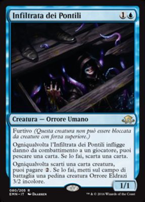 Carta MTG-Infiltrata dei Pontili-Luna Spettrale-N.080-ITA-NM-Rare