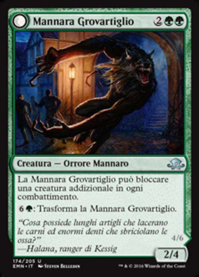 Carta MTG-Mannara Grovartiglio/Intrappolatrice Fibrosa-Luna Spettrale-N.174-ITA-NM-UN