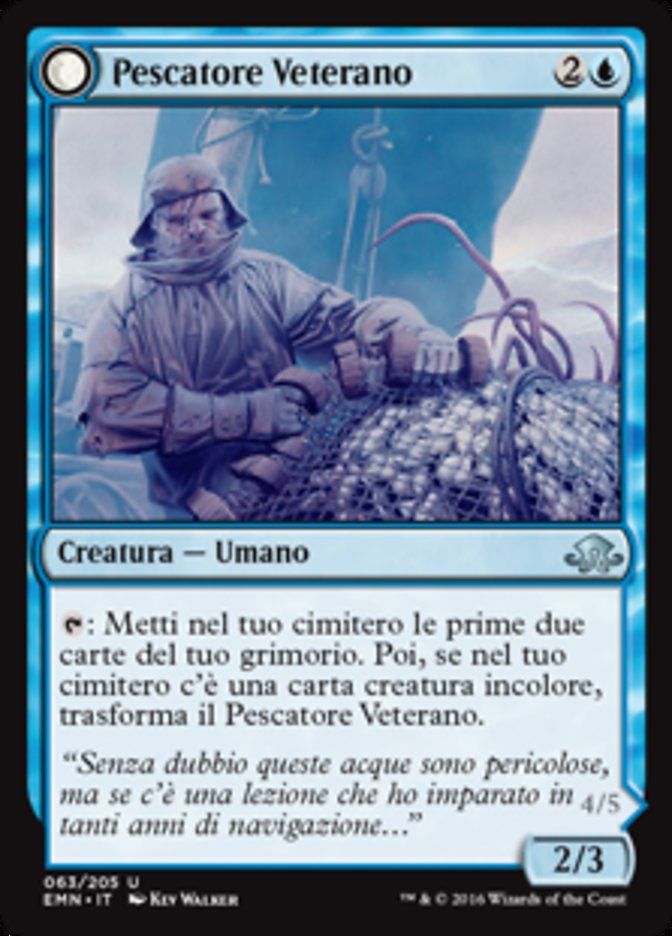 Carta MTG-Pescatore Veterano/Rana Pescatrice Raccapricciante-Luna Spettrale-N.063-ITA-NM-UN