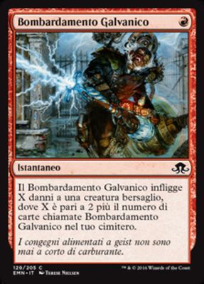 Carta MTG-Bombardamento Galvanico-Luna Spettrale-N.129-ITA-NM-Common