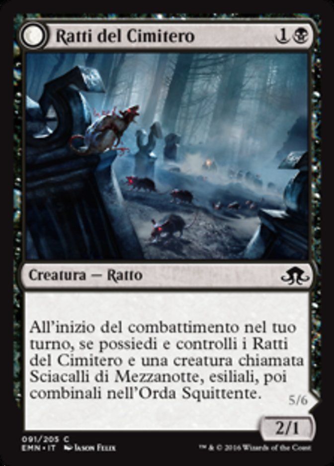 Carta MTG-Ratti del Cimitero/Orda Squittente-Luna Spettrale-N.091-ITA-NM-Common