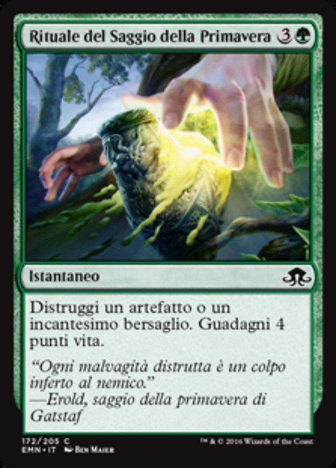 Carta MTG-Rituale del Saggio della Primavera-Luna Spettrale-N.172-ITA-NM-Common Foil