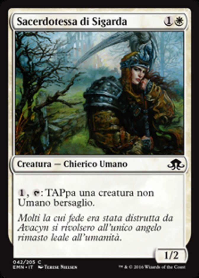 Carta MTG-Sacerdotessa di Sigarda-Luna Spettrale-N.042-ITA-NM-Common