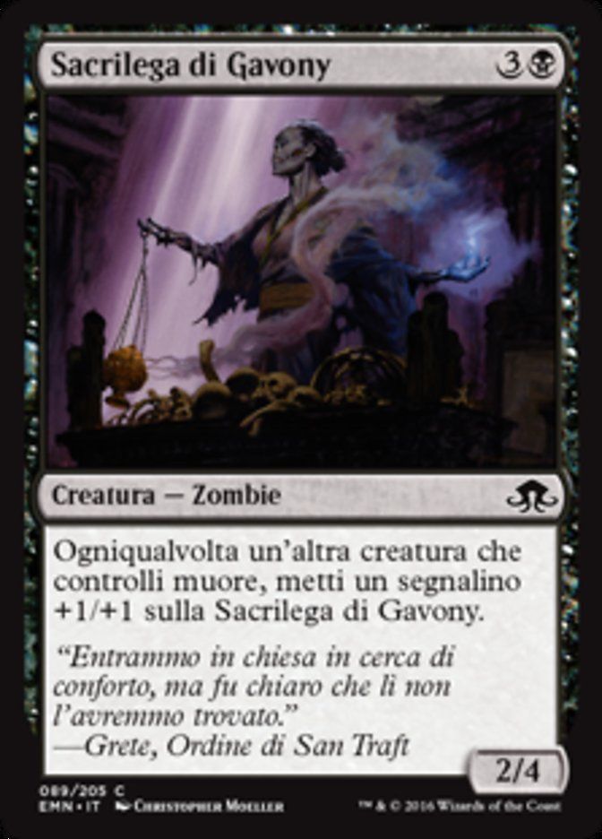 Carta MTG-Sacrilega di Gavony-Luna Spettrale-N.089-ITA-NM-Common