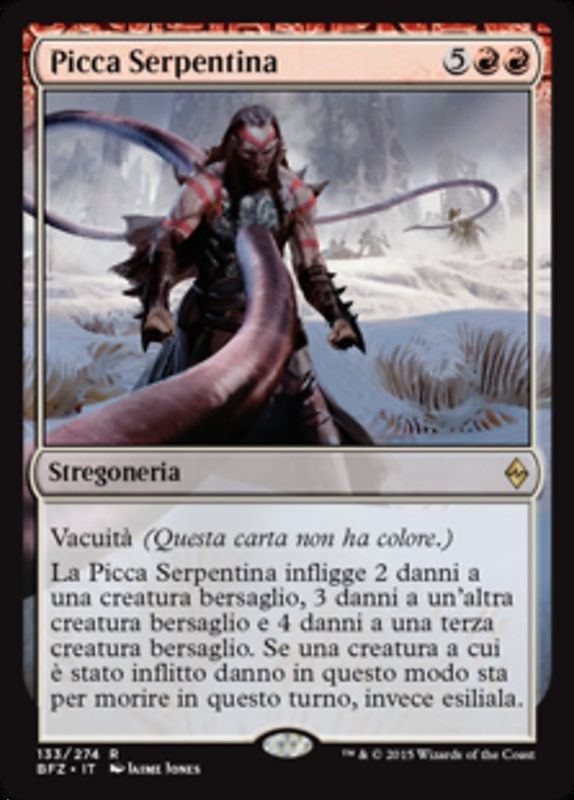 Carta MTG-Picca Serpentina-Battaglia per Zendikar-N.133-ITA-EX-Rare Foil