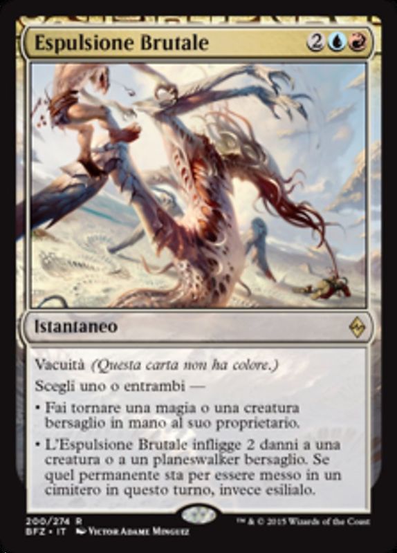 Carta MTG-Espulsione Brutale-Battaglia per Zendikar-N.200-ITA-EX-Rare
