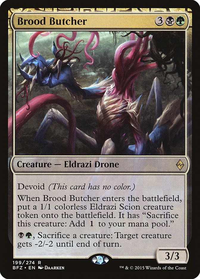 Carta MTG-Brood Butcher-Battaglia per Zendikar-N.199-EN-EX-Rare