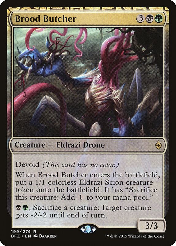 Carta MTG-Brood Butcher-Battaglia per Zendikar-N.199-EN-EX-Rare
