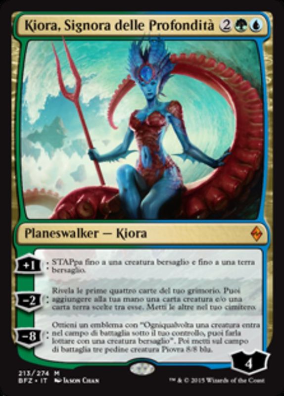 Carta MTG-Kiora, Signora delle Profondità-Battaglia per Zendikar-N.213-ITA-EX-M