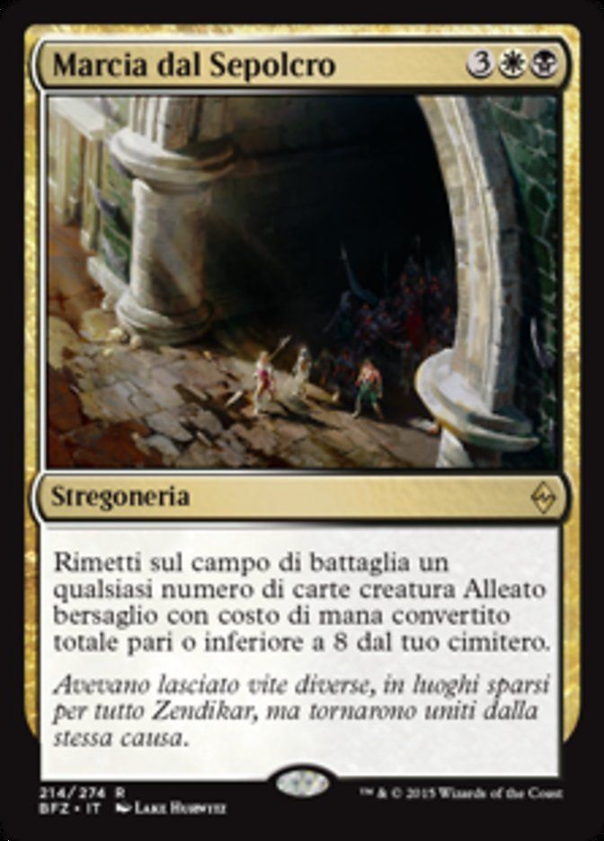 Carta MTG-Marcia dal Sepolcro-Battaglia per Zendikar-N.214-ITA-EX-Rare
