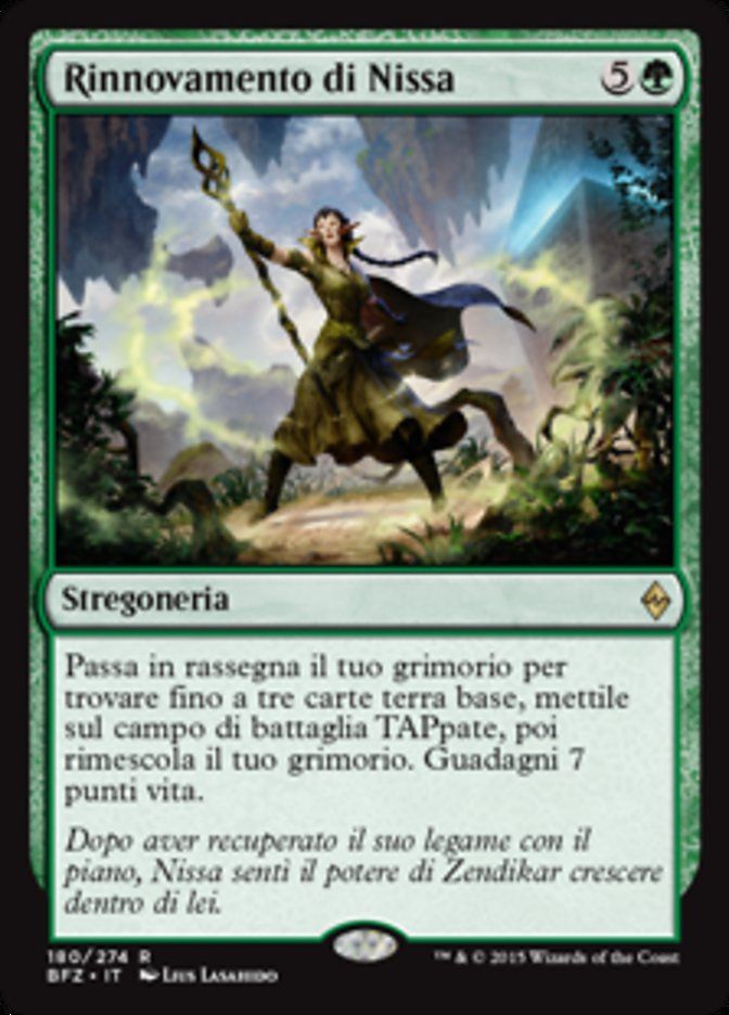 Carta MTG-Rinnovamento di Nissa-Battaglia per Zendikar-N.180-ITA-EX-Rare