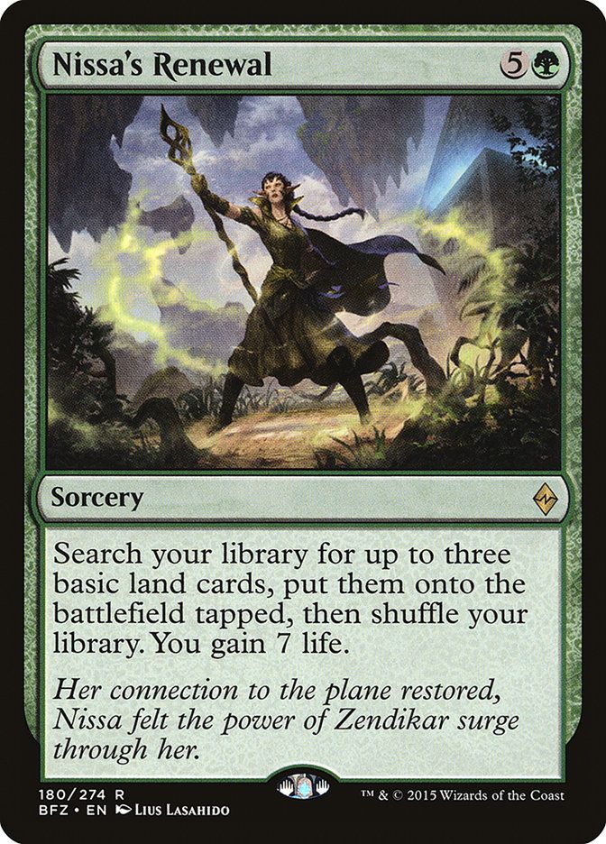 Carta MTG-Nissa's Renewal-Battaglia per Zendikar-N.180-EN-EX-Rare