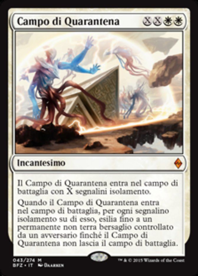 Carta MTG-Campo di Quarantena-Battaglia per Zendikar-N.043-ITA-EX-Mitica