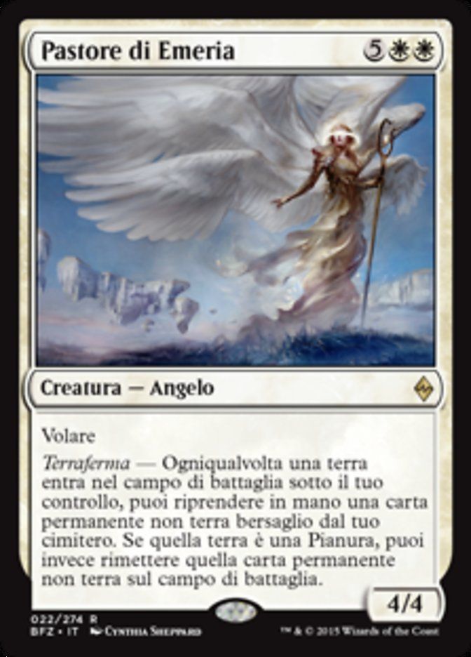 Carta MTG-Pastore di Emeria-Battaglia per Zendikar-N.022-ITA-EX-Rare