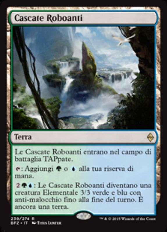 Carta MTG-Cascate Roboanti-Battaglia per Zendikar-N.239-ITA-EX-Rare