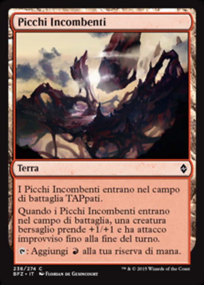 Carta MTG-Picchi Incombenti-Battaglia per Zendikar-N.238-ITA-EX-Common