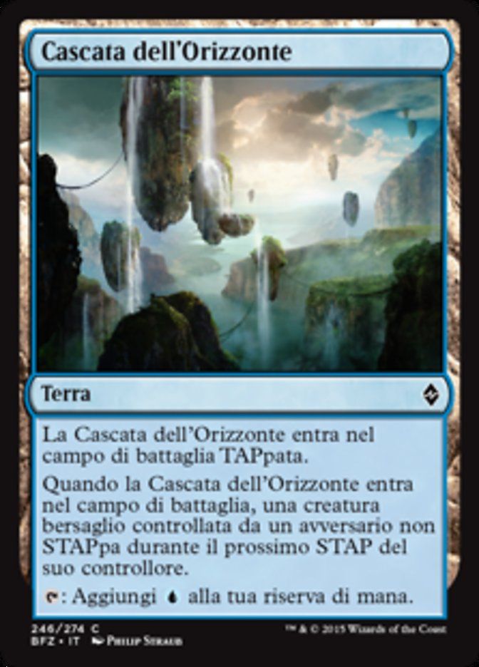 Carta MTG-Cascata dell'Orizzonte-Battaglia per Zendikar-N.246-ITA-EX-Common