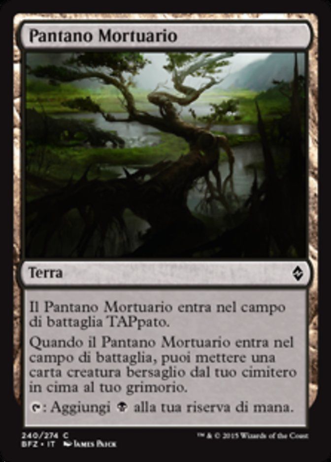 Carta MTG-Pantano Mortuario-Battaglia per Zendikar-N.240-ITA-EX-Common