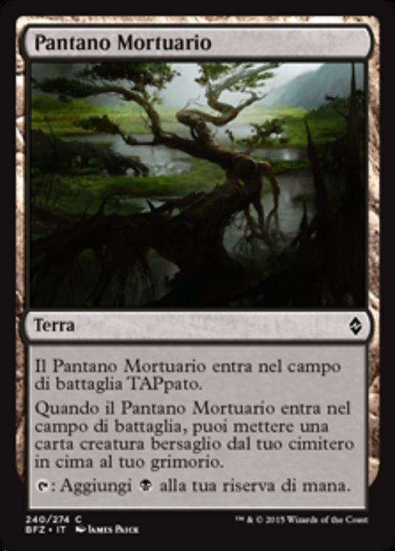 Carta MTG-Pantano Mortuario-Battaglia per Zendikar-N.240-ITA-EX-Common