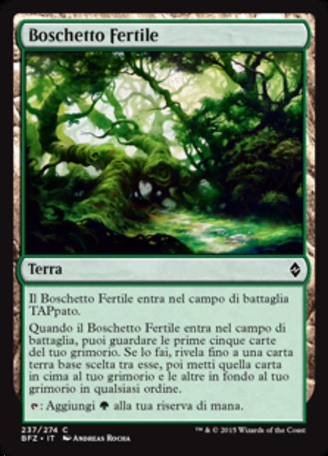 Carta MTG-Boschetto Fertile-Battaglia per Zendikar-N.237-ITA-EX-Common