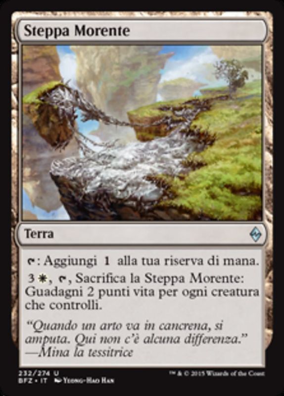 Carta MTG-Steppa Morente-Battaglia per Zendikar-N.232-ITA-EX-Uncommon