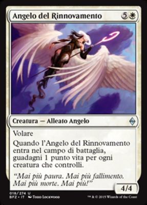 Carta MTG-Angelo del Rinnovamento-Battaglia per Zendikar-N.018-ITA-EX-Uncommon