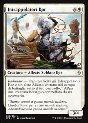 Carta MTG-Intrappolatori Kor-Battaglia per Zendikar-N.036-ITA-EX-Uncommon