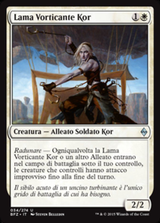 Carta MTG-Lama Vorticante Kor-Battaglia per Zendikar-N.034-ITA-EX-Uncommon