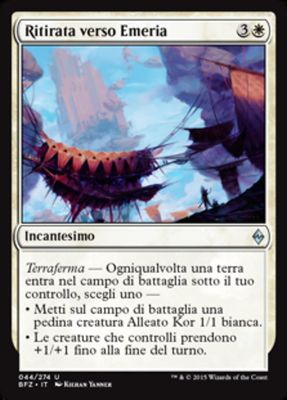 Carta MTG-Ritirata verso Emeria-Battaglia per Zendikar-N.044-ITA-EX-Uncommon