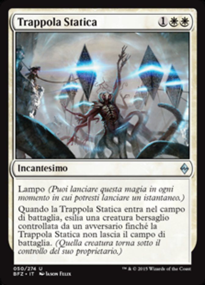 Carta MTG-Trappola Statica-Battaglia per Zendikar-N.050-ITA-EX-Uncommon