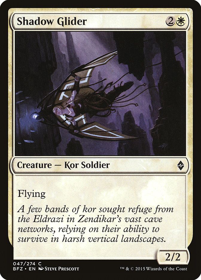 Carta MTG-Shadow Glider-Battaglia per Zendikar-N.047-EN-Good-Common