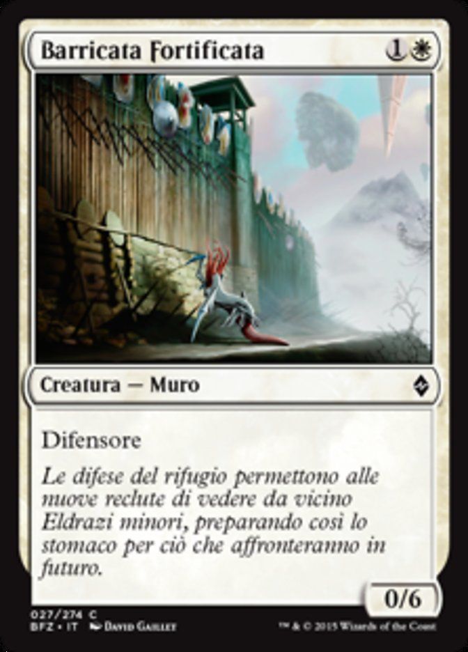 Carta MTG-Barricata Fortificata-Battaglia per Zendikar-N.027-ITA-EX-Common