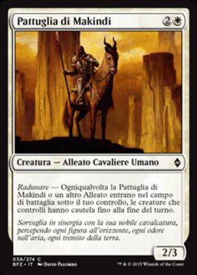 Carta MTG-Pattuglia di Makindi-Battaglia per Zendikar-N.039-ITA-EX-Common