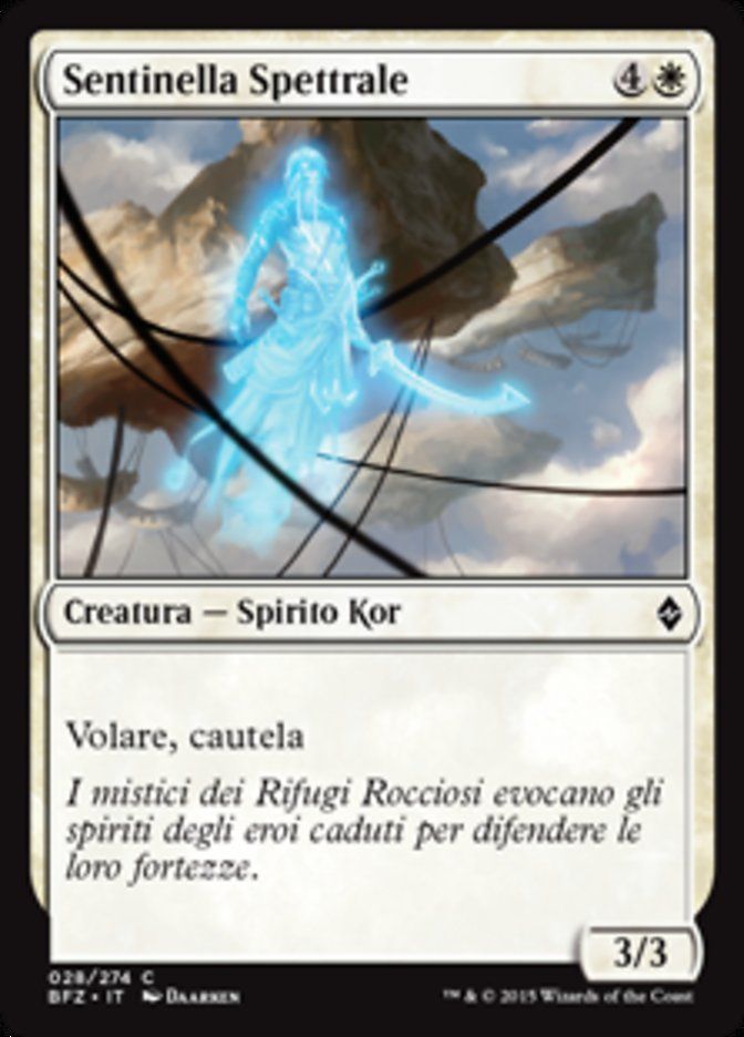 Carta MTG-Sentinella Spettrale-Battaglia per Zendikar-N.028-ITA-EX-Common