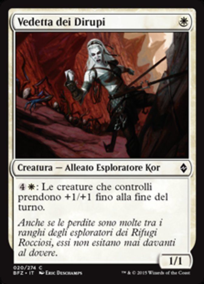 Carta MTG-Vedetta dei Dirupi-Battaglia per Zendikar-N.020-ITA-EX-Common