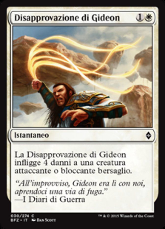 Carta MTG-Disapprovazione di Gideon-Battaglia per Zendikar-N.030-ITA-EX-Common