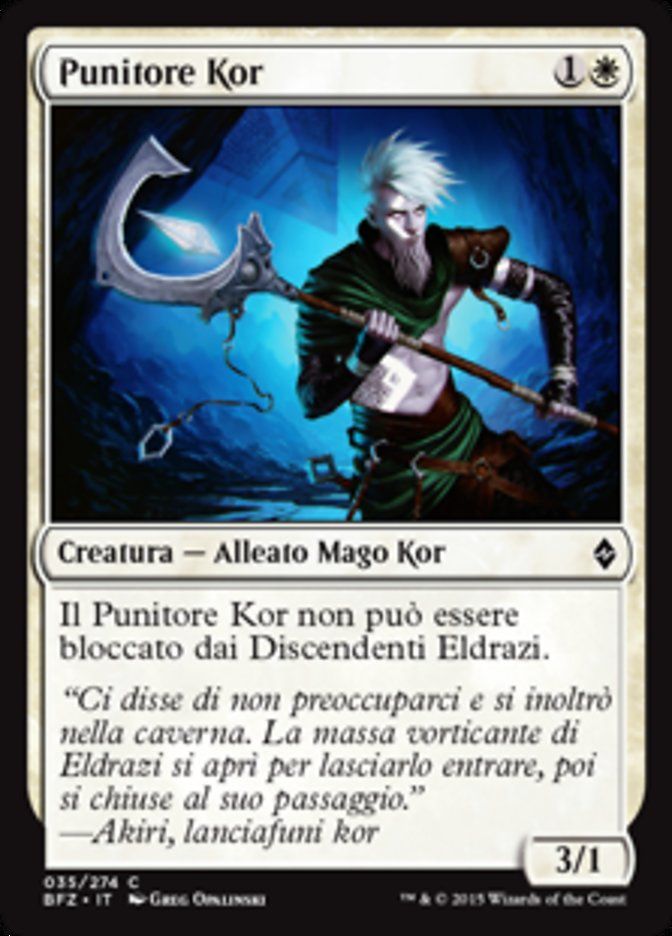 Carta MTG-Punitore Kor-Battaglia per Zendikar-N.035-ITA-EX-Common