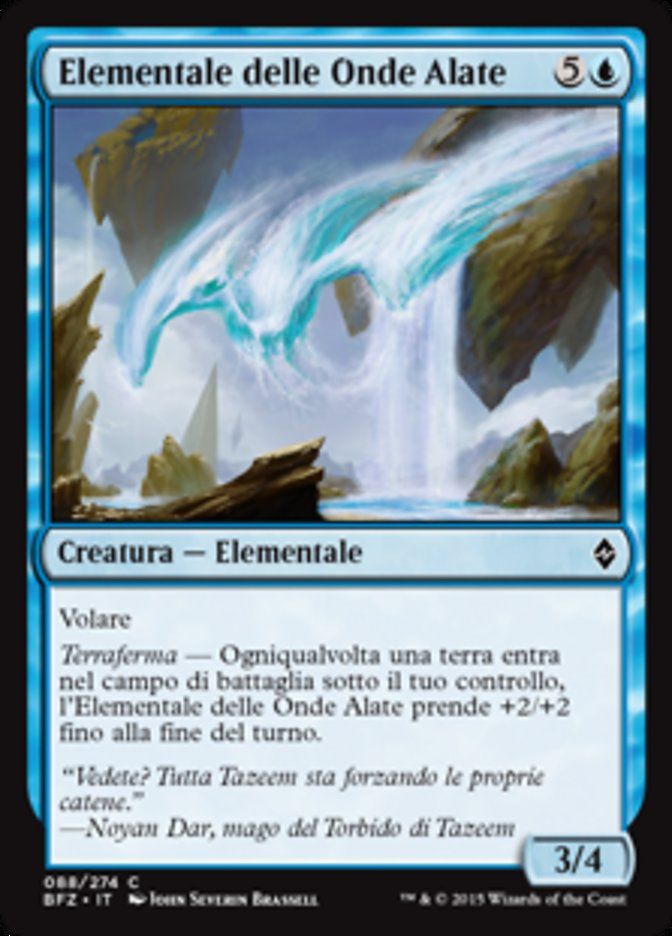 Carta MTG-Elementale delle Onde Alate-Battaglia per Zendikar-N.088-ITA-EX-Com