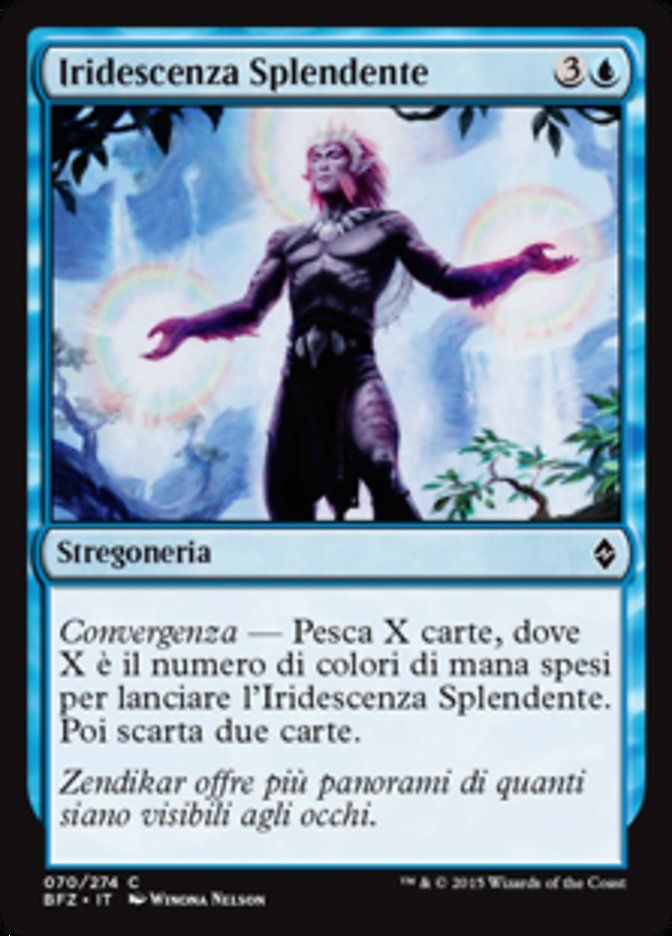 Carta MTG-Iridescenza Splendente-Battaglia per Zendikar-N.070-ITA-EX-Common